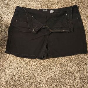 Plus size black Jean shorts